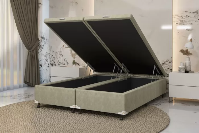 Cama box baú Castor aberta.