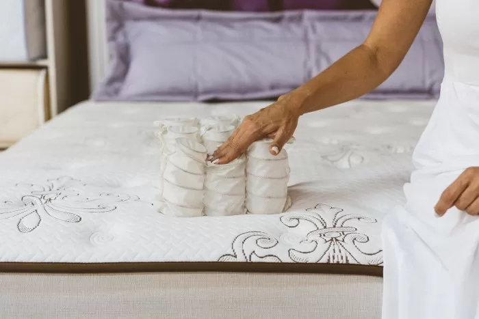 Estrutura das molas Pocket, ensacadas individualmente.