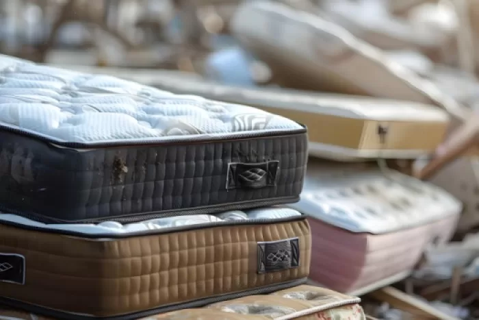 Colchões velhos descartados em um local impróprio