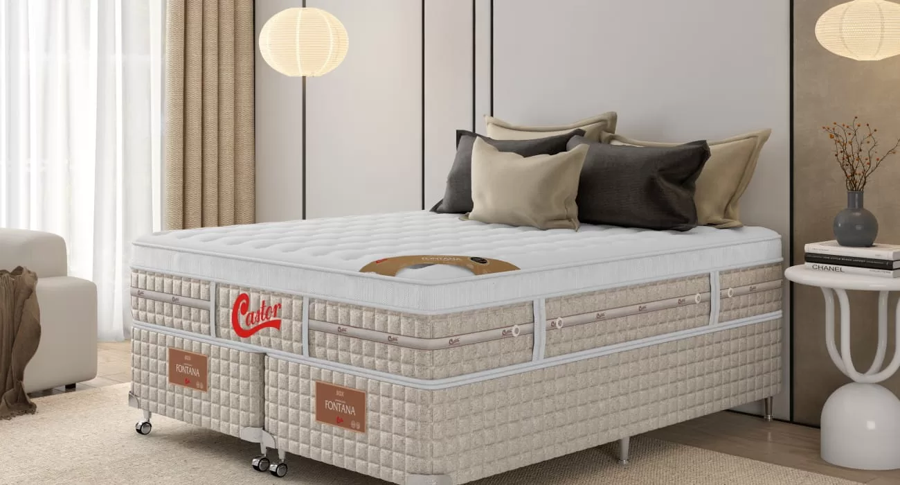 Quarto clean com cama castor