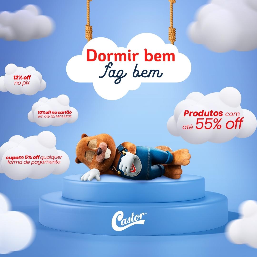 Banner da campanha Dormir Bem Faz Bem da Loja Castor.