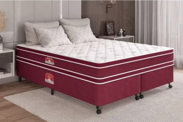 Colchão Castor Queen Red & White Double Face D33 para quem tem hérnia de disco
